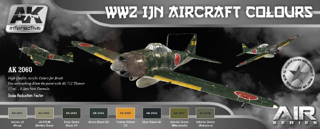 AK Interactive Air Series: WWII IJN Aircraft Colors Acrylic Paint Set (8  Colors)